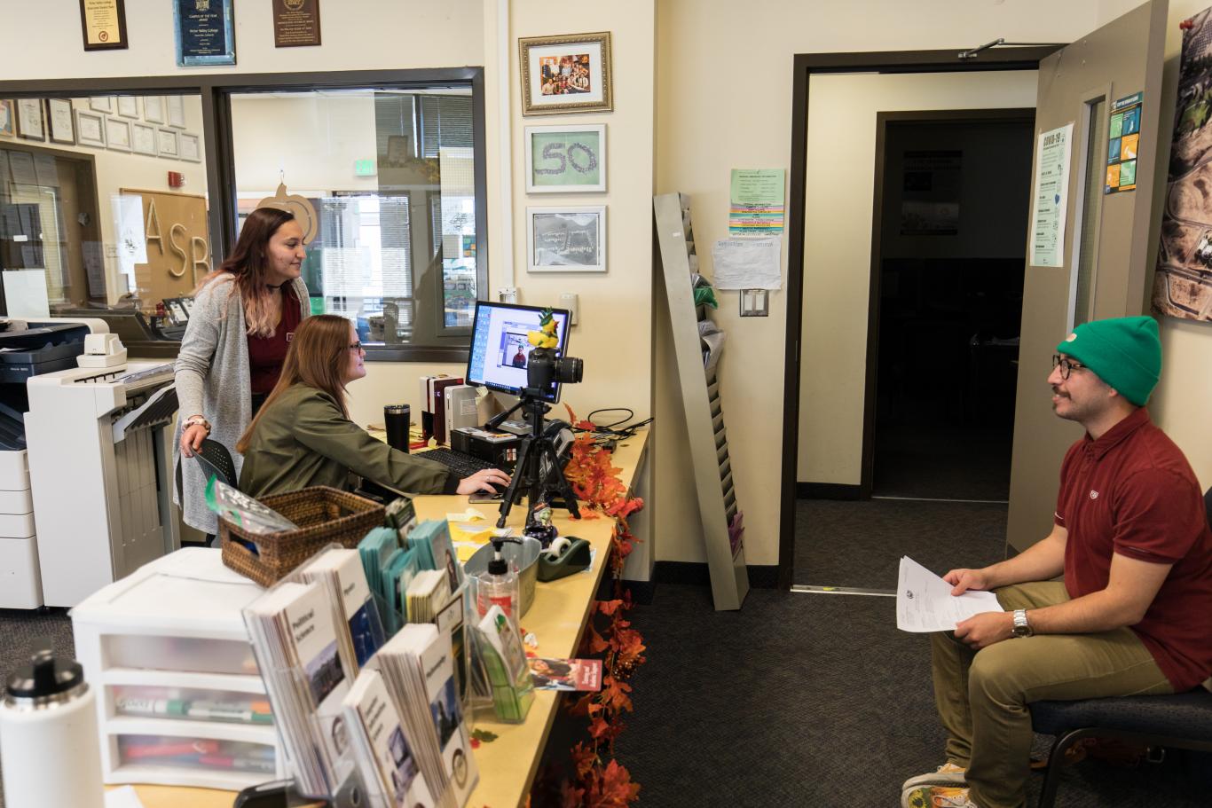 Students at ASB office